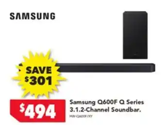 Samsung q600f q series 3.1.2-channel soundbar.