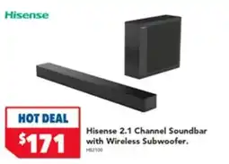Harvey Norman Hisense 2.1 channel soundbar with wireless subwoofer. offer