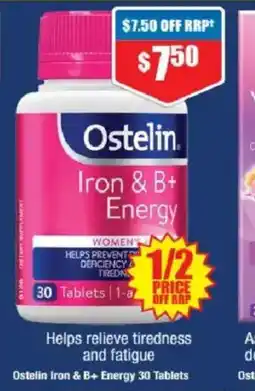 Chemist Warehouse Ostelin iron & b+ energy offer