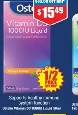 Chemist Warehouse Ostelin vitamin d3 1000iu liquid offer