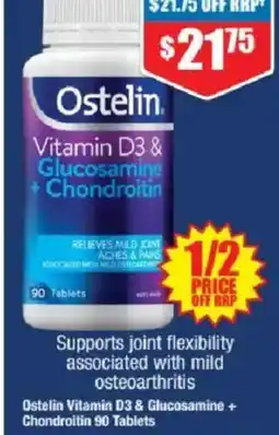 Chemist Warehouse Ostelin vitamin d3 & glucosamine + chondroitin offer