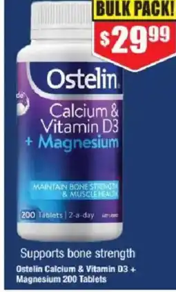 Chemist Warehouse Ostelin calcium & vitamin d3 + magnesium offer