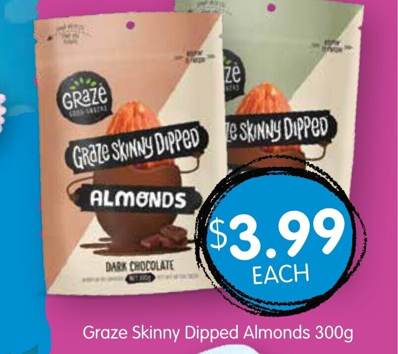 Graze Skinny Dipped Almonds 300g offer at Spudshed