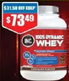Chemist Warehouse INC. 100% Dynamic Whey Chocolate offer