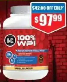 Chemist Warehouse 100 % WPI Vanilla Flavour offer