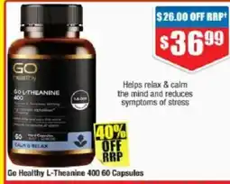 Chemist Warehouse Go healthy l-theanine 400. offer