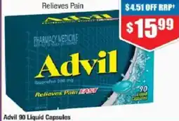 Chemist Warehouse Advil 90 Liquid Capsules offer