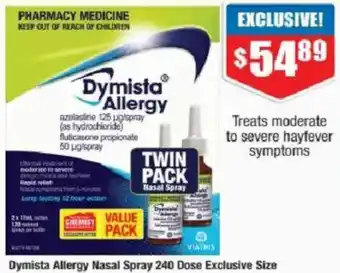 Chemist Warehouse Dymista allergy nasal spray offer