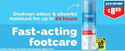 Chemist Warehouse Dermal therapy foot odour control powder spray offer