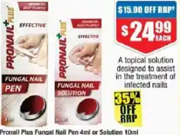 Chemist Warehouse Pronail plus fungal nail pen 4ml or solution offer