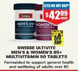 Chemist Warehouse Swisse ultivite men's & women's 65+ multivitamin offer