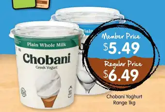 Spudshed Chobani Yogurt Range 1kg Regular Price offer