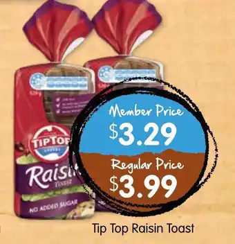 Spudshed Tip Top Raisin Toast Regular Price offer