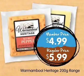Warrnambool Heritage 200g Range Regular Price