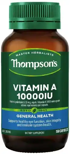 healthylife Thompson's Vitamin A 10000iu 150 Capsules offer