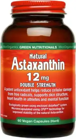 healthylife Green Nutritionals Natural Astaxanthin 12mg 60 Vegan Caps offer