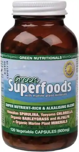 healthylife Green Nutritionals Green Superfoods 120 Vegan Caps offer