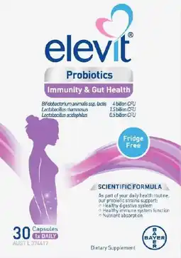 healthylife Elevit Probiotics For Immunity & Gut Health 30 Capsules offer