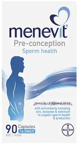 healthylife Menevit Pre Conception Sperm Health 90 Capsules offer
