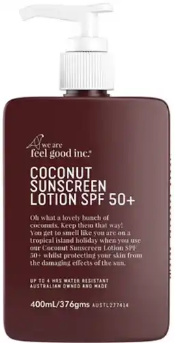 healthylife We Are Feel  Good Inc. Coconut Sunscreen Lotion SPF50 offer