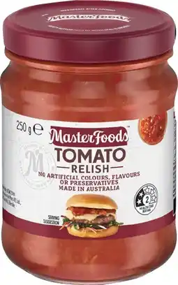 IGA MasterFoods Relish 250‑260g Selected Varieties offer