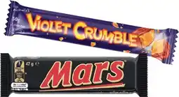 IGA Mars Medium Bars 42‑56g, Violet Crumble Bar 50g or M&M’s 35‑49g Selected Varieties offer