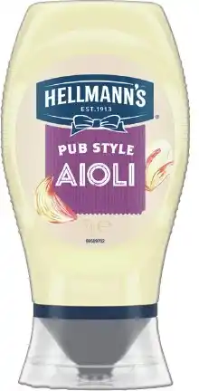 IGA Hellmann’s Squeezy Garlic Aioli or Mayo 250‑252g Selected Varieties offer