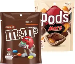 IGA M&M’s 120‑180g, Pods 160g or Maltesers 120‑140g Share Pack Selected Varieties offer