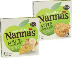 IGA Nanna’s Fruit Snack Pies 450g or Family Size Apple Pie 600g Selected Varieties offer