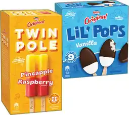 IGA Peters Original Twin Pole 8 Pack or LiL’ Pops Ice Cream 9 Pack Selected Varieties offer