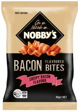 IGA Nobby’s Crispy Bacon Bites 40g or Pork Crackle 50g Selected Varieties offer