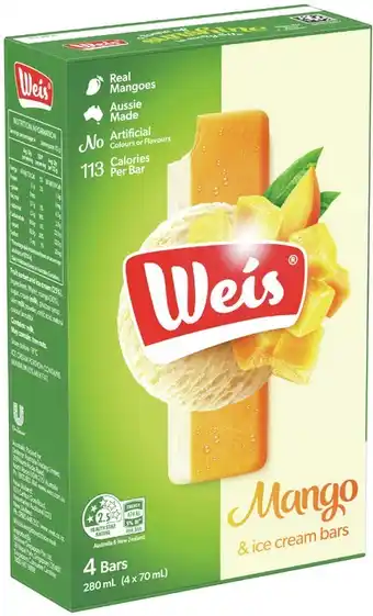 IGA Weis Bar 4 Pack or Tub 1 Litre Selected Varieties offer