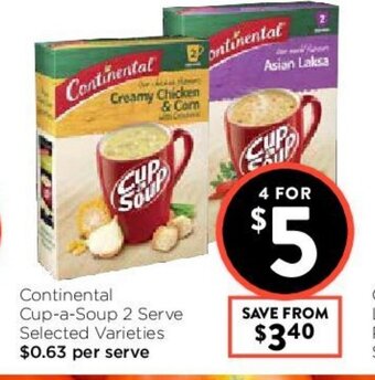Foodworks Continental Cup-a-Soup 2 Serve offer