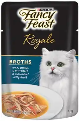IGA Purina Fancy Feast Royale Broths Tuna, Surimi & Whitebait Wet Cat Food offer