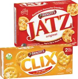 IGA Arnott’s Jatz, Savoy 225g or Clix 250g Selected Varieties offer