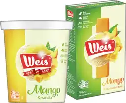 IGA Weis Bar 4 Pack, Mini 6 Pack or Tub 1 Litre Selected Varieties offer
