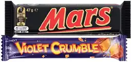 IGA Mars Medium Bars 42‑56g, Violet Crumble 50g or M&M’s 35‑49g Selected Varieties offer
