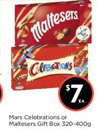 Foodworks Mars Celebrations Maltesers Gift Box 320-400g offer