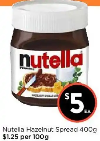 Foodworks Nutella Hazelnuts Spread 400g offer