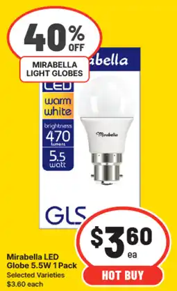 IGA Mirabella LED Globe 5.5W offer