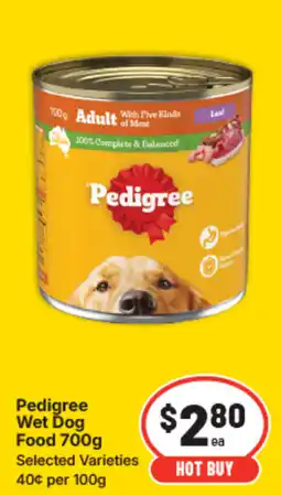 IGA Pedigree Wet Dog Food offer