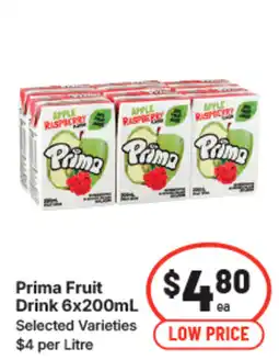 IGA Prima Fruit Drink offer
