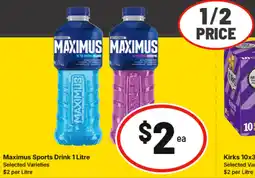 IGA Maximus sports drink offer