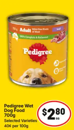 IGA Pedigree Wet Dog Food offer