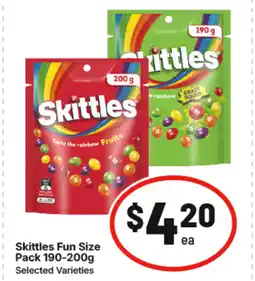 IGA Skittles fun size pack offer