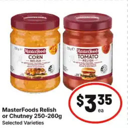 IGA Masterfoods relish or chutney offer