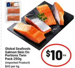 IGA Global seafoods salmon skin on portions twin offer