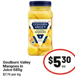 IGA Goulburn valley mangoes in juice offer