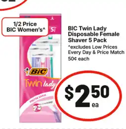 IGA BIC Twin Lady Disposable Female Shaver offer