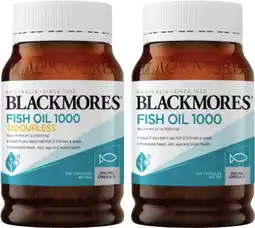 Coles Blackmores Odourless Fish Oil or Fish Oil 1000mg Capsules 200 Pack offer